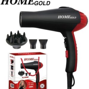 home gold hg 8800 professional hair dryer 3000w – high speed fast drying blow dryer with anti fall patented design, ionic technology, 6 heat/speed settings, cool shot & professional long cord – matte black