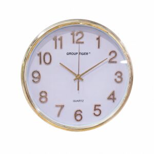 modern round wall clock quartz silent non ticking large decorative wall clock gold frame luxury minimalist home office living room bedroom wall decor easy to read numbers battery operated