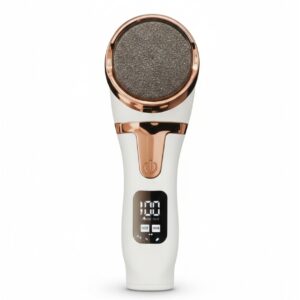 rechargeable electric callus remover for feet with vacuum suction, professional pedicure foot file, 2 speed settings, lcd display, usb charging, waterproof portable hard skin remover for heels and cracked feet